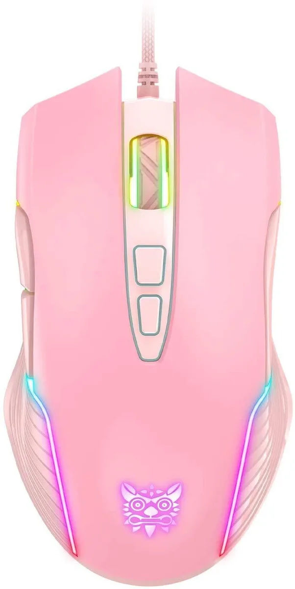 No Sew No Sew SIMGAL Pink Gaming Mouse 7 Buttons 6400 DPI Wired USB — product photo