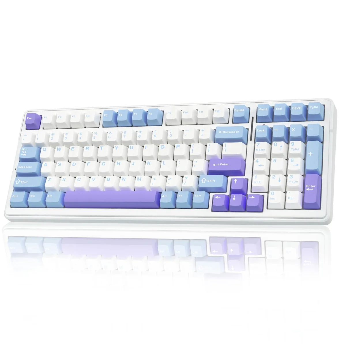  AULA F99 Gasket Wireless Mechanical Gaming Keyboard 99 Keys Blue&amp;Purple&amp;White — product photo