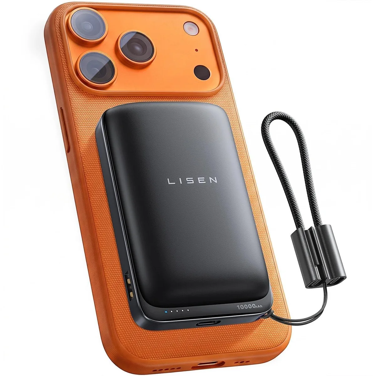 LISEN 2E473 10000mAh 25W Qi2.2 MagSafe Power Bank — product photo