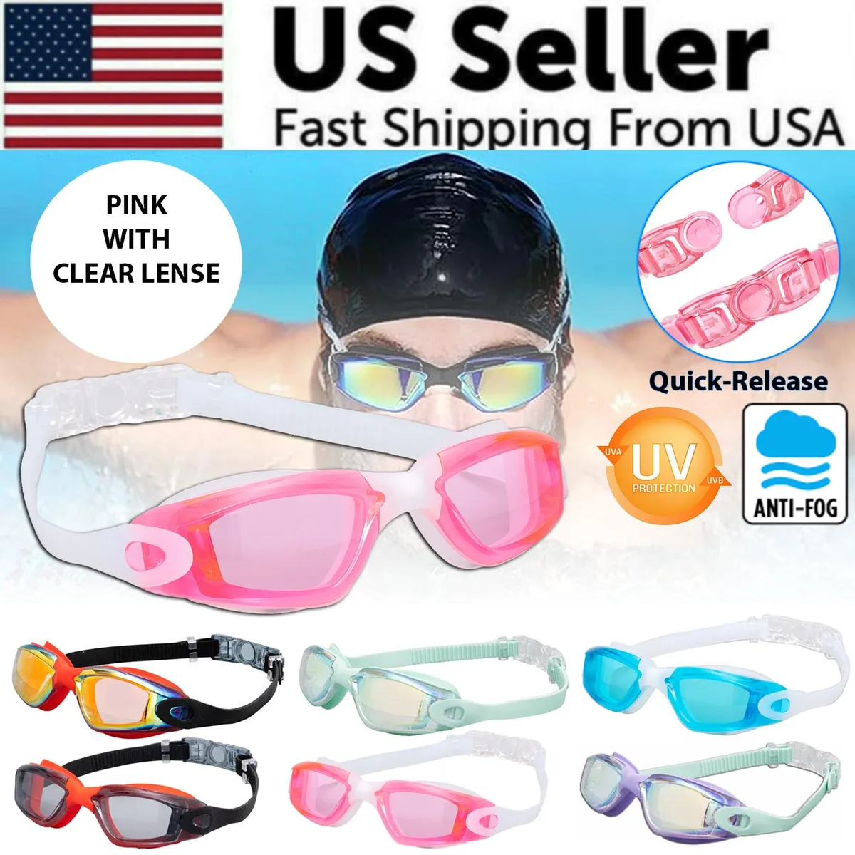 The Perfect Part The Perfect Part Swimming Goggles Pink with Clear Lenses — product photo