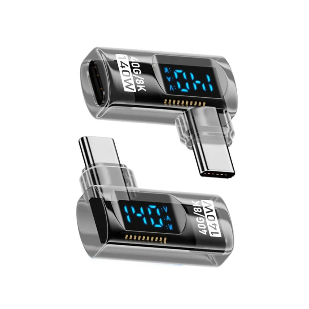 Fervit Fervit USB4 40Gbps 140W LED display angled left right extension adapter — product photo