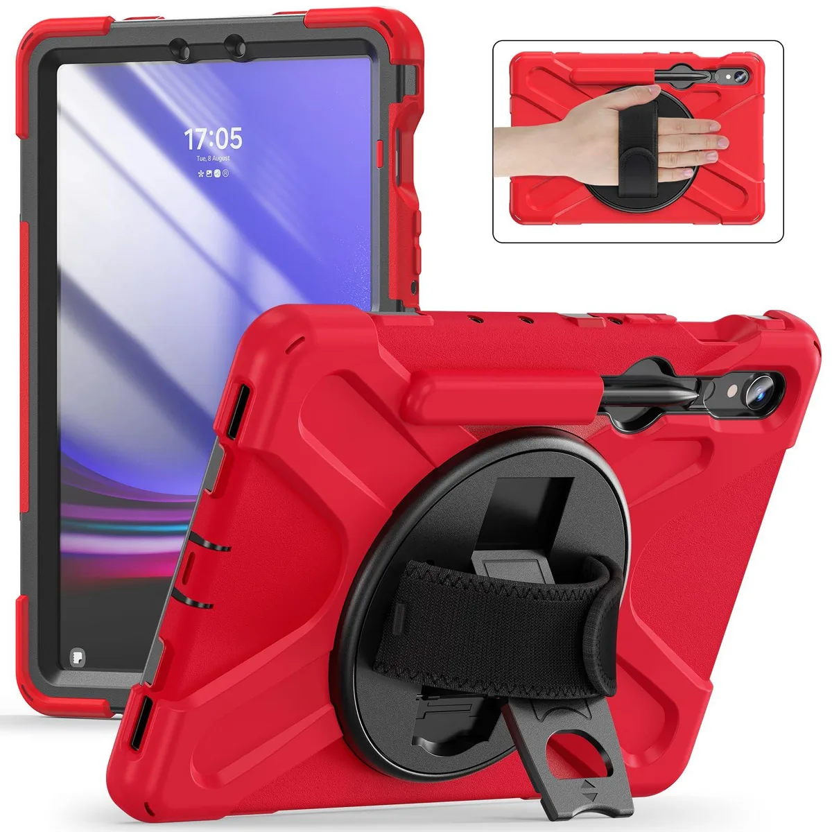 Timoom Timoom Shockproof Kids Case Red 10.9 11 360° Hand Shoulder Strap Pencil Holder — product photo