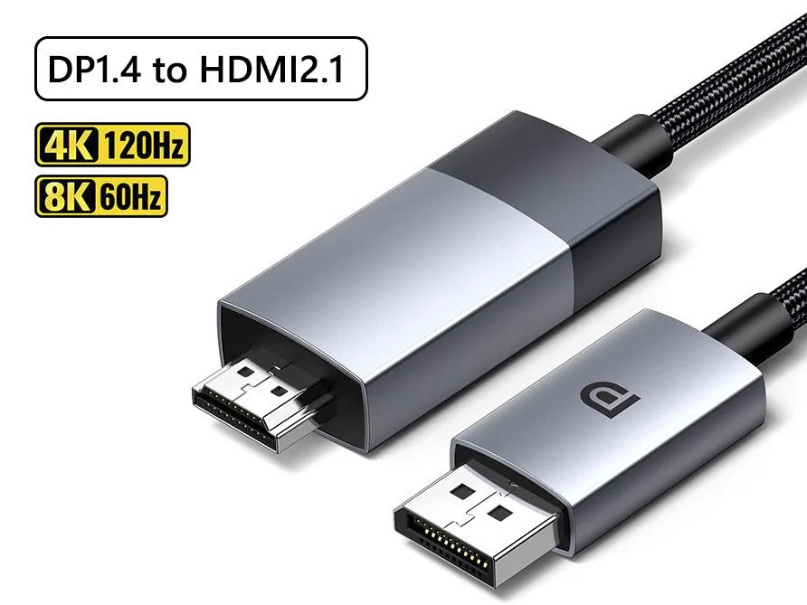 Corn Electronics Corn Electronics DisplayPort 1.4 to HDMI 2.1 cable 4.9 ft 8K@60Hz 48Gbps — product photo