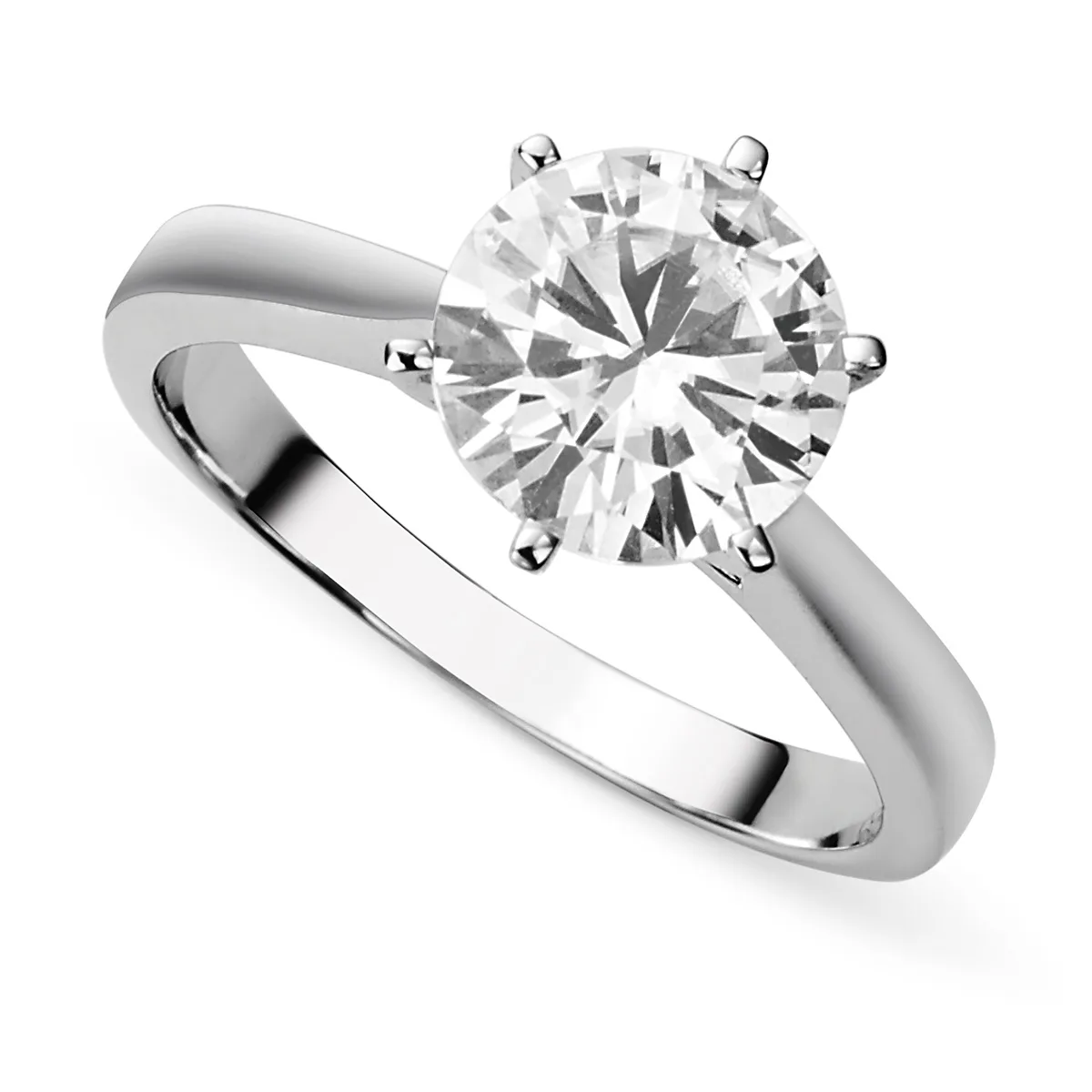 Charles &amp; Colvard Charles &amp; Colvard 9.5mm Round Moissanite Engagement Ring Size 5 3.10ct DEW — product photo