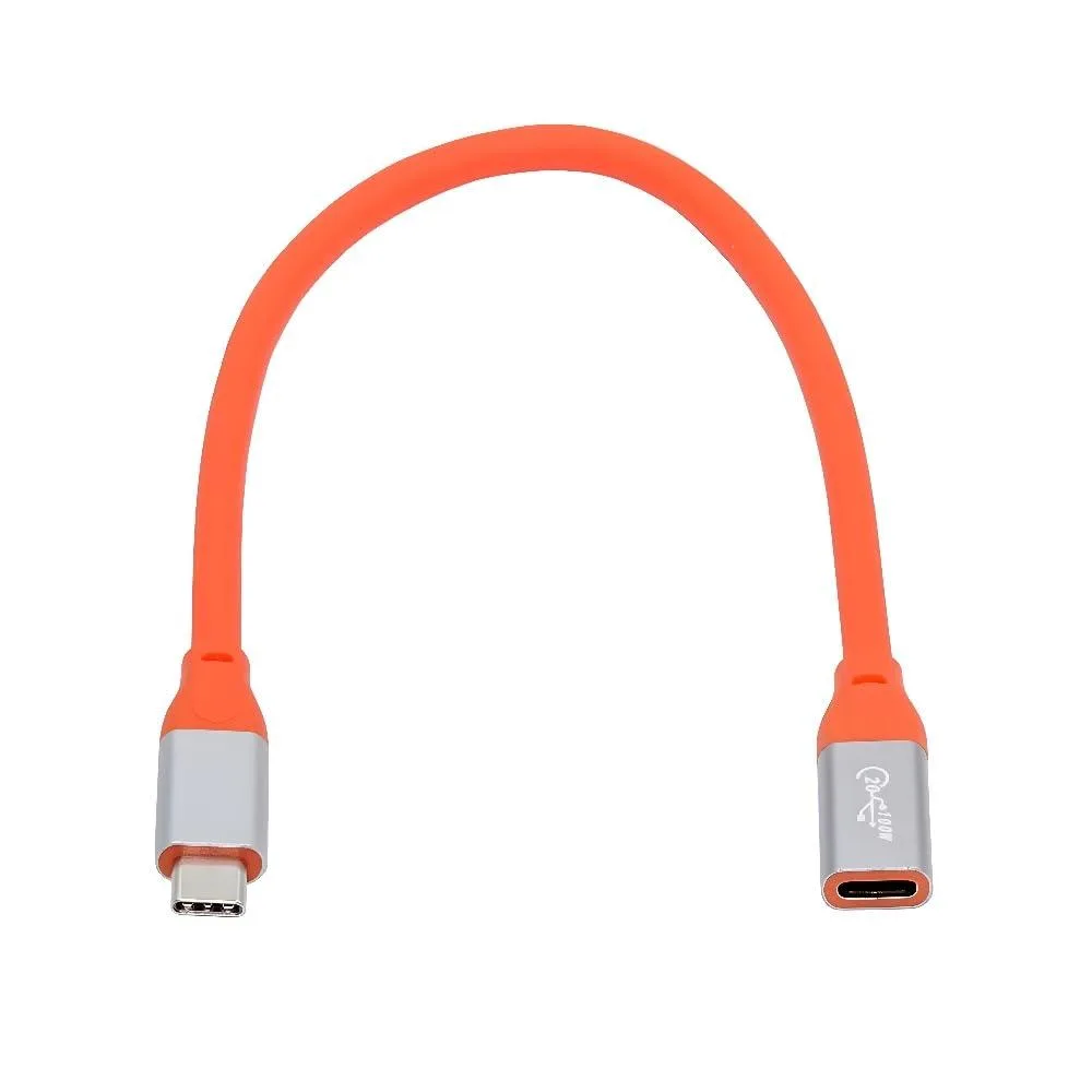 Short USB-C cable with 90-degree angled connectors, matte finish, 30cm length