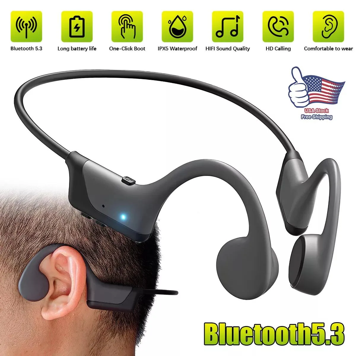 NShi NShi HS1 Bone Conduction Bluetooth 5.3 Headphones — product photo