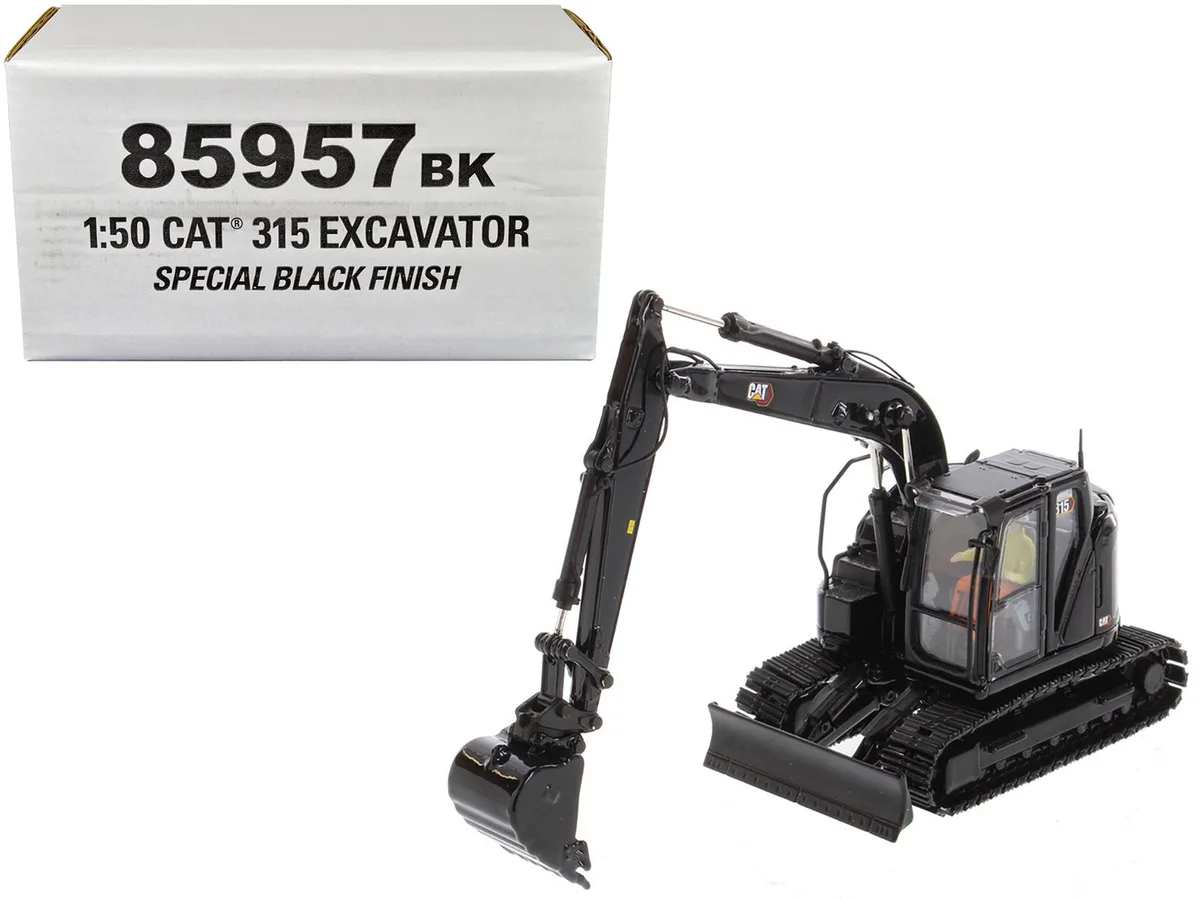 DieCast Masters DieCast Masters CAT 315 Excavator 1/50 Special Black Finish with Operator hobby collectible — product photo