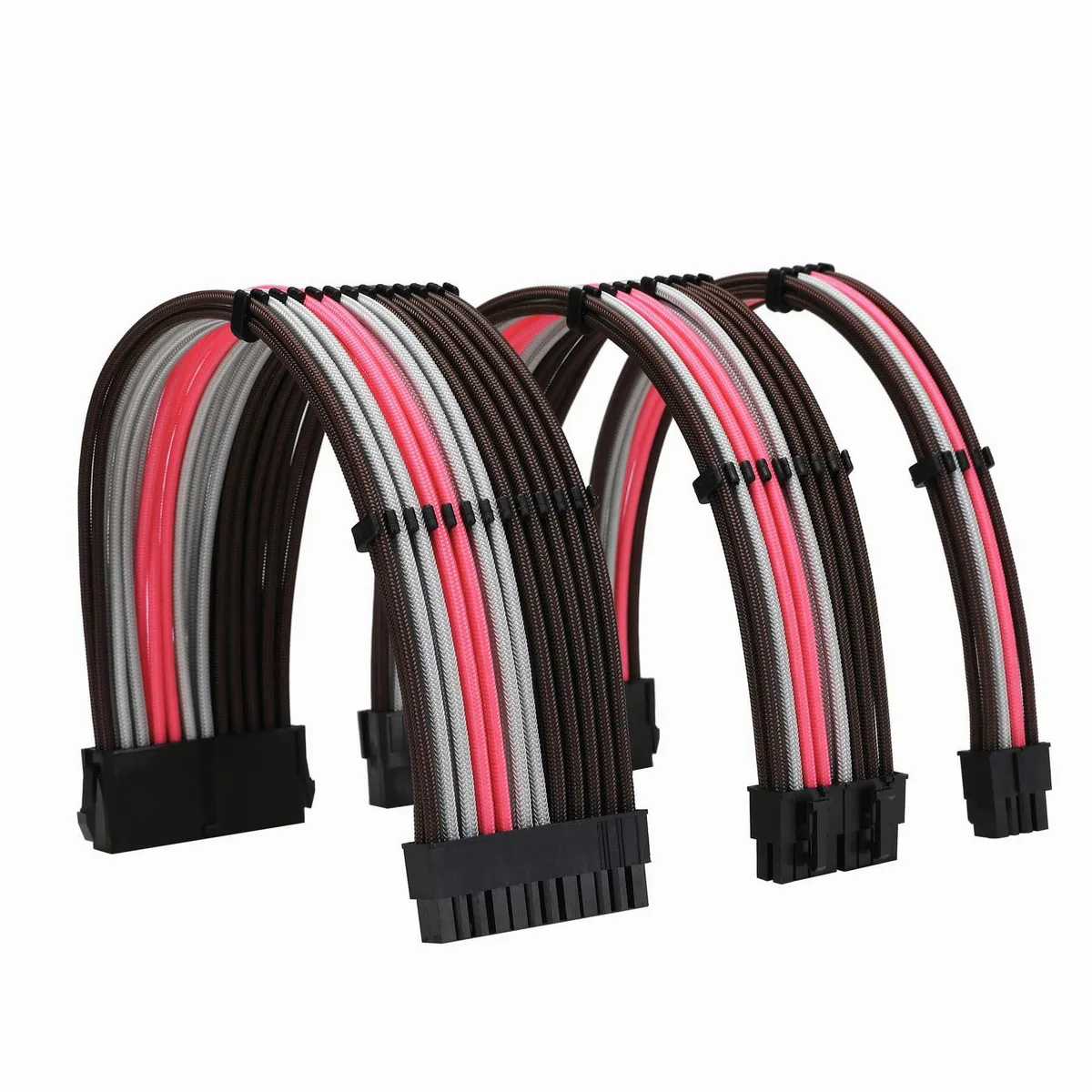 FormulaMod FormulaMod 18AWG ATX 24P EPS 8P PCIe 8P Extension Kit 30cm Brown Silver Pink — product photo