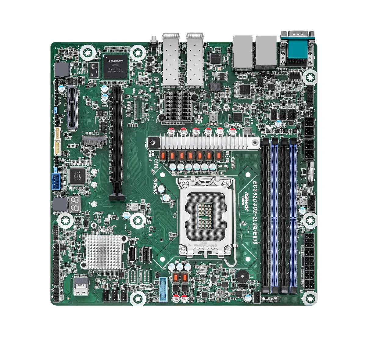 ASRock Rack ASRock Rack EC262D4U2-2L2Q/E810 server motherboard, 2 x 25GbE SFP28, IPMI — product photo