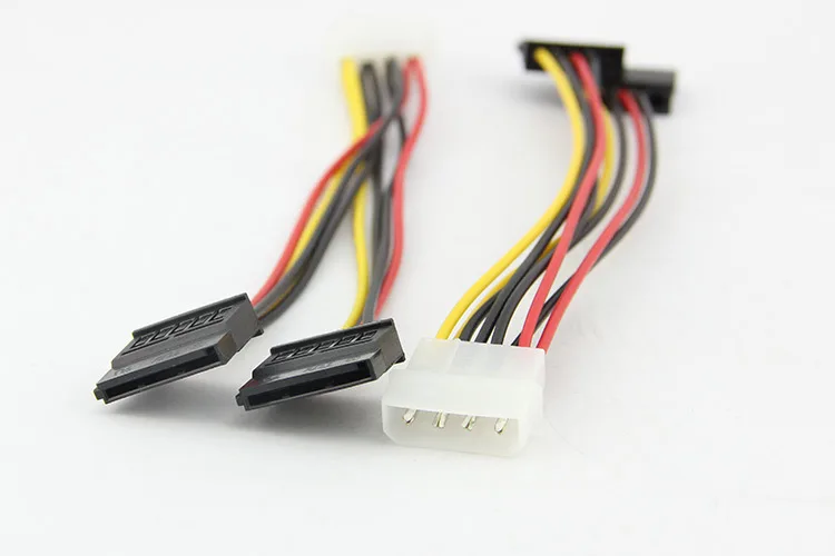 TeKit TeKit NTRC100107W Molex 4-Pin to 2× SATA power cable 0.5 ft — product photo