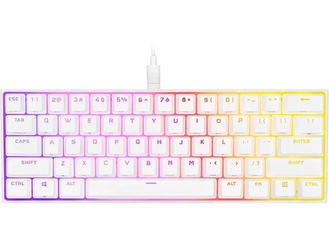 Corsair Corsair K65 RGB MINI 60% Mechanical Gaming Keyboard White Cherry MX Speed — product photo