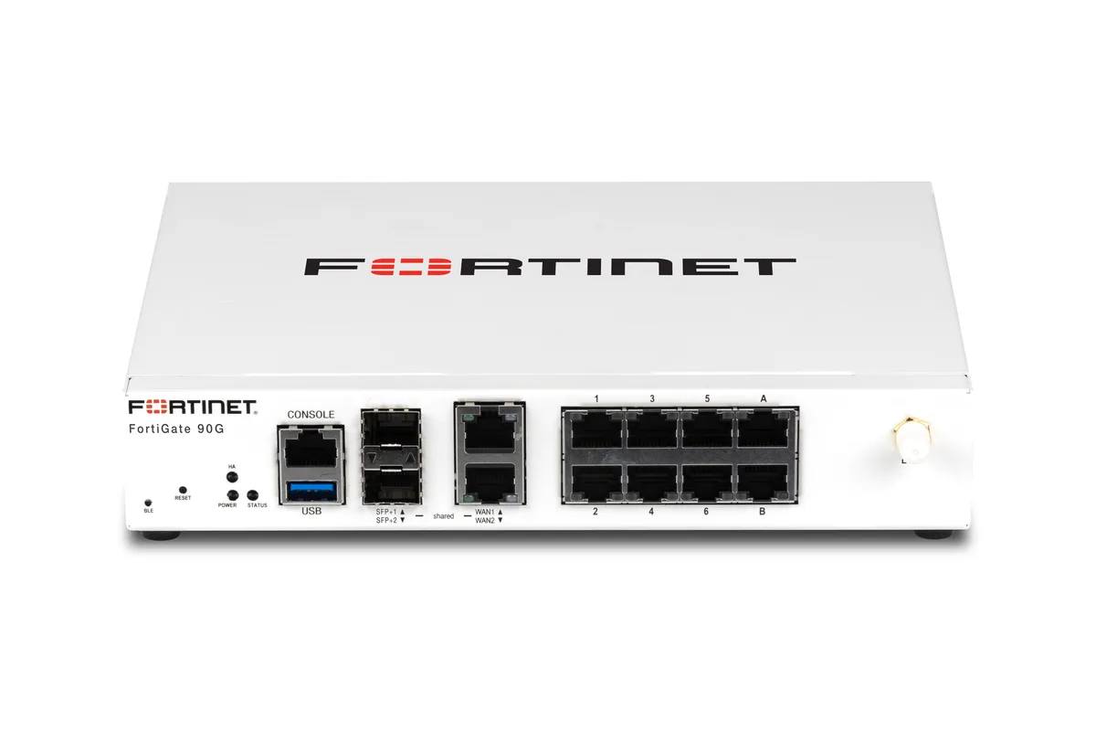 Fortinet Fortinet FG90G firewall appliance, 8× GE RJ45, 2× 10GE RJ45/SFP+ — product photo