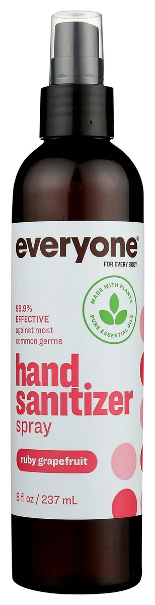 Tall clear spray bottle with grapefruit label 8 fl oz