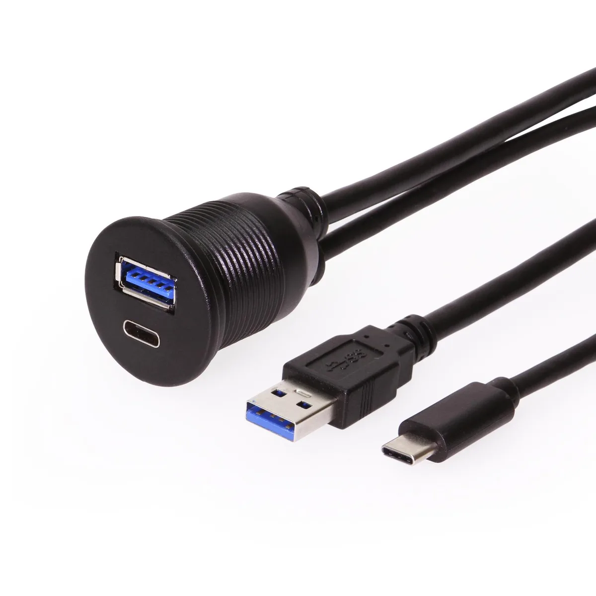 CoolGear CoolGear CG-USB3PXAC-3ft Panel Mount USB-C 3.0 &amp; USB-A 3.0 Extension Cable 36in — product photo