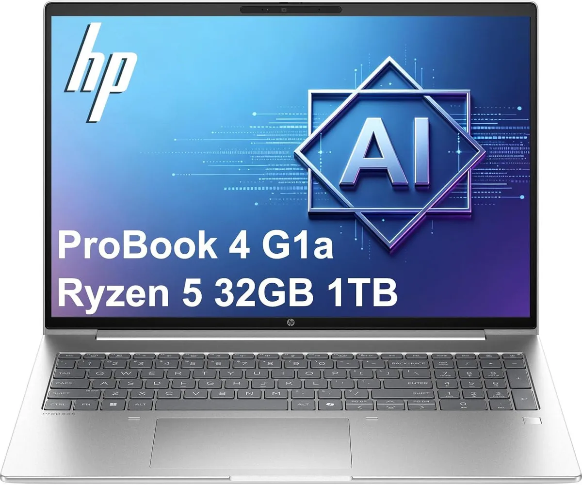 HP HP ProBook 4 G1a business laptop AMD Ryzen 5 230 16" WUXGA 32GB DDR5 1TB NVMe Windows 11 Pro — product photo