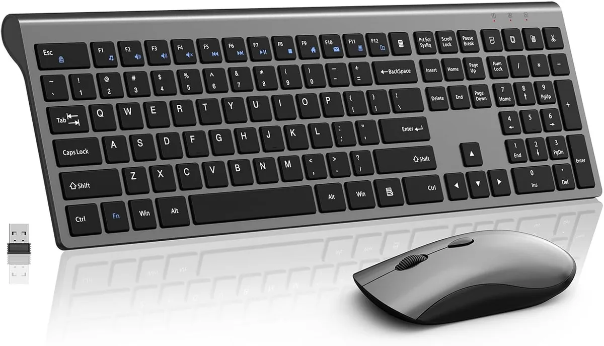 usbroway usbroway Wireless Gaming Keyboard &amp; Mouse Combo Space Grey 2400 DPI — product photo