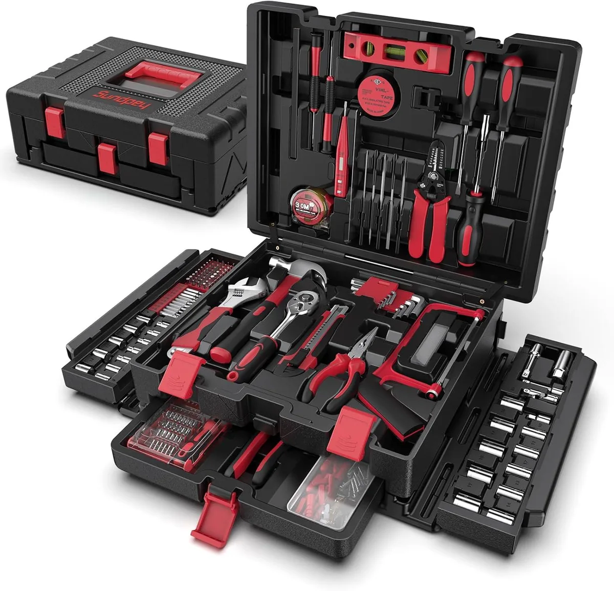 BFKK BFKK 379-Piece Home Tool Kit with Drawer Red hand wrench — product photo