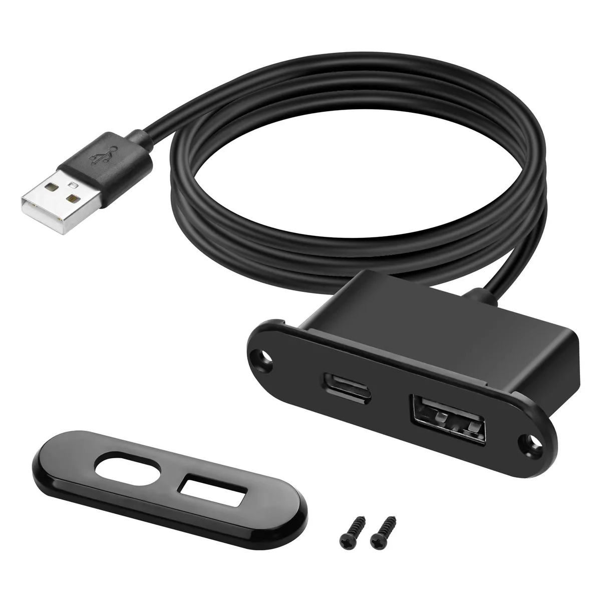  XMSJSIY USB-C Desk Power Grommet 5V/2A Black 1.2m — product photo