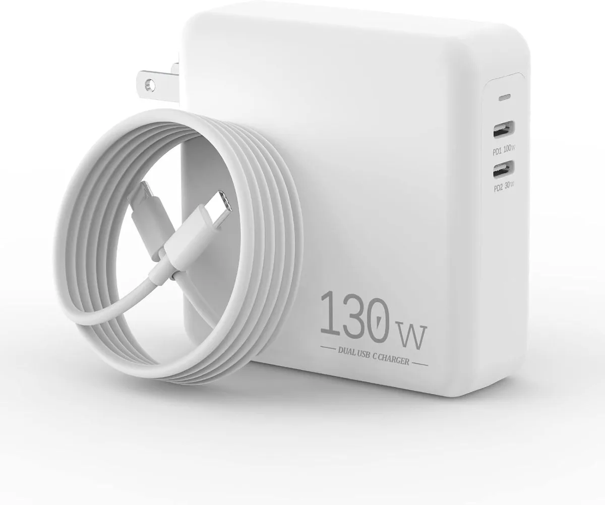 Chopmate Chopmate 130W Dual USB-C AC Adapter 6.6ft Cable — product photo