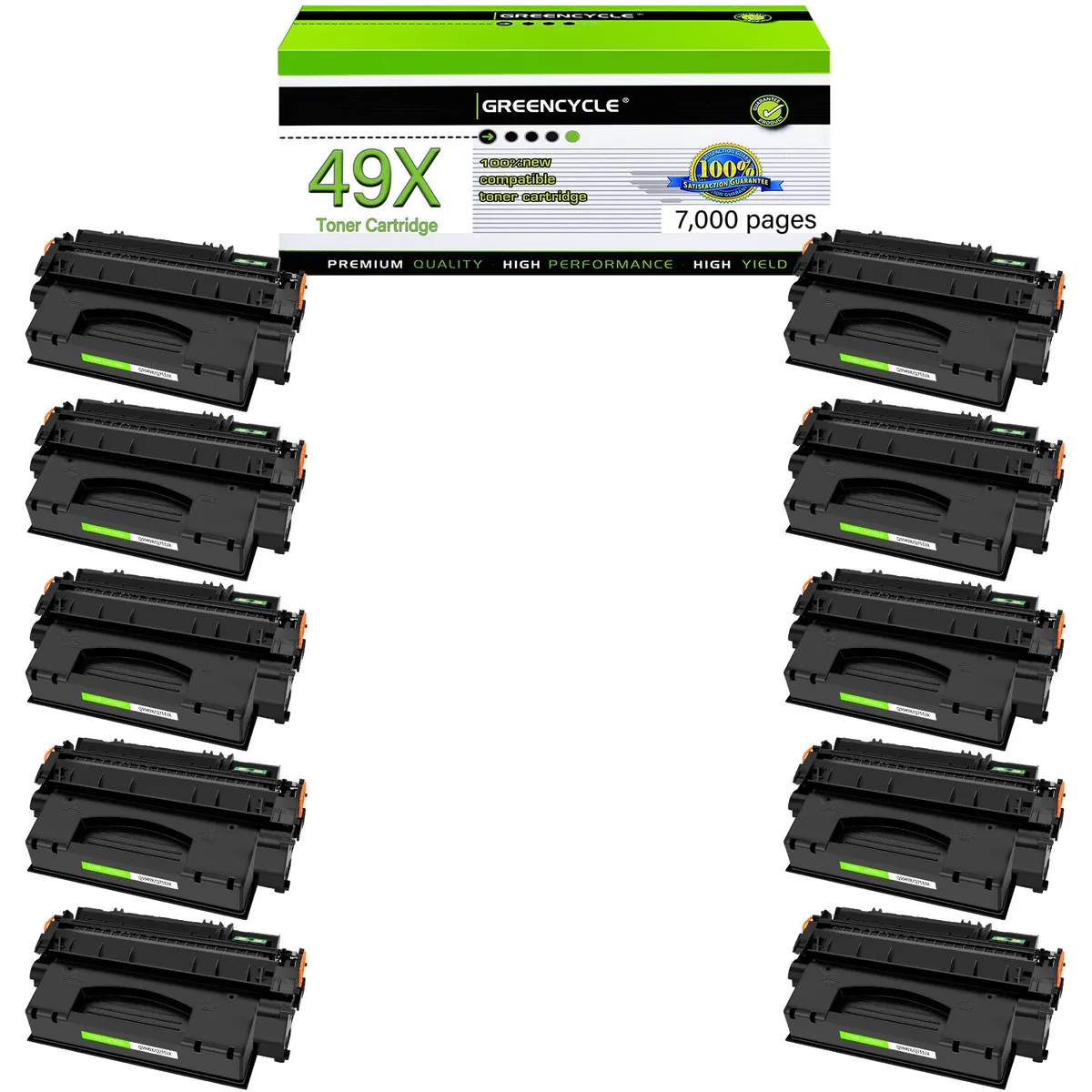 GREENCYCLE GREENCYCLE Q5949X 10-pack black toner cartridge 7000 pages — product photo