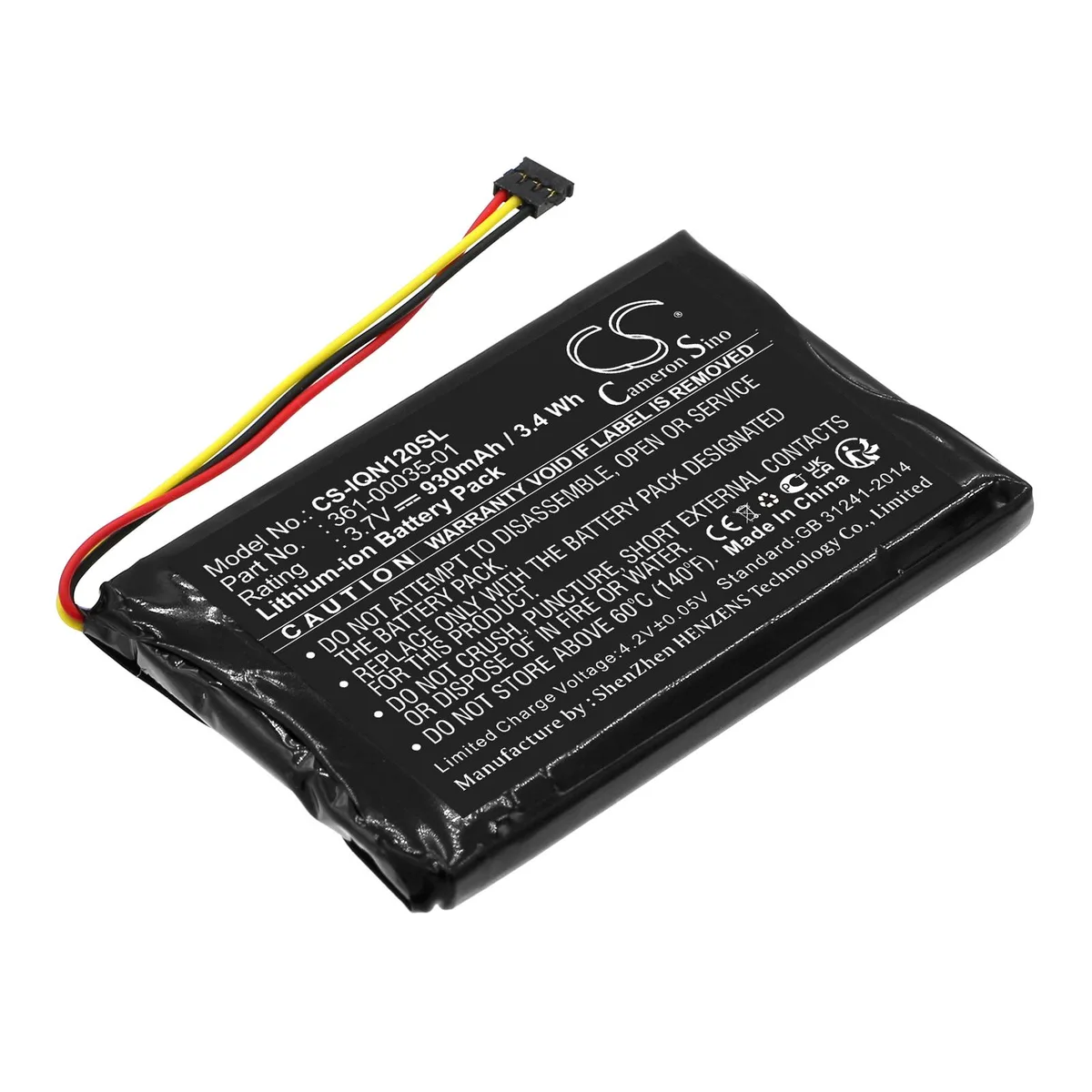 CameronSino CameronSino cell phone battery for Garmin Nuvi 1200 1205 1250 1255 1260 140T 150T 2595LMT 3.7V 930mAh — product photo
