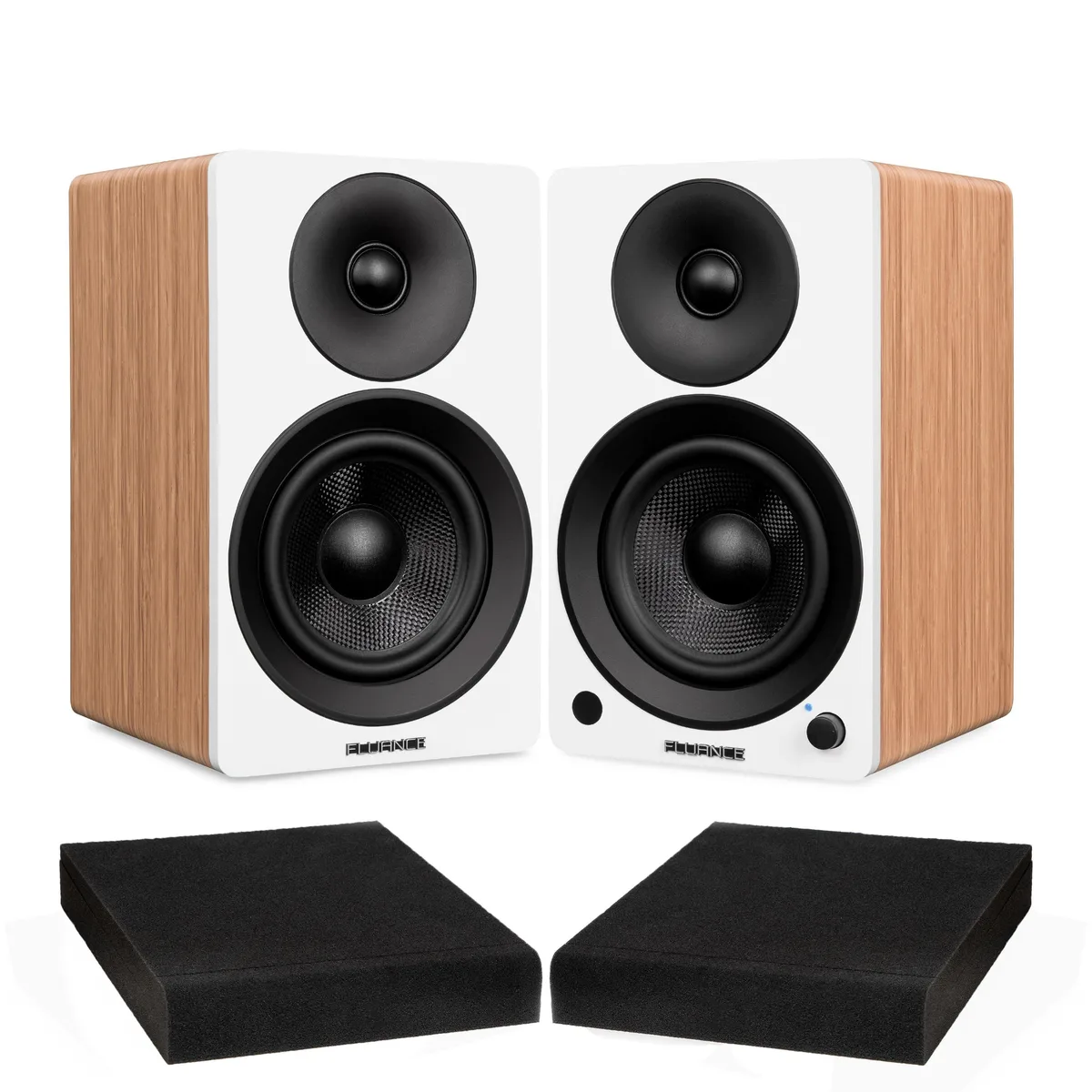 Fluance Fluance AI41WSP03 Lucky Bamboo 2.0 Bookshelf Speakers 90W Bluetooth 5.0 — product photo