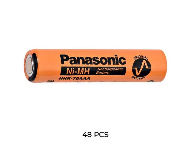 Panasonic Panasonic HHR-70AAA AAA NiMH 700 mAh 1.2 V flat top standard battery 48-pack — product photo