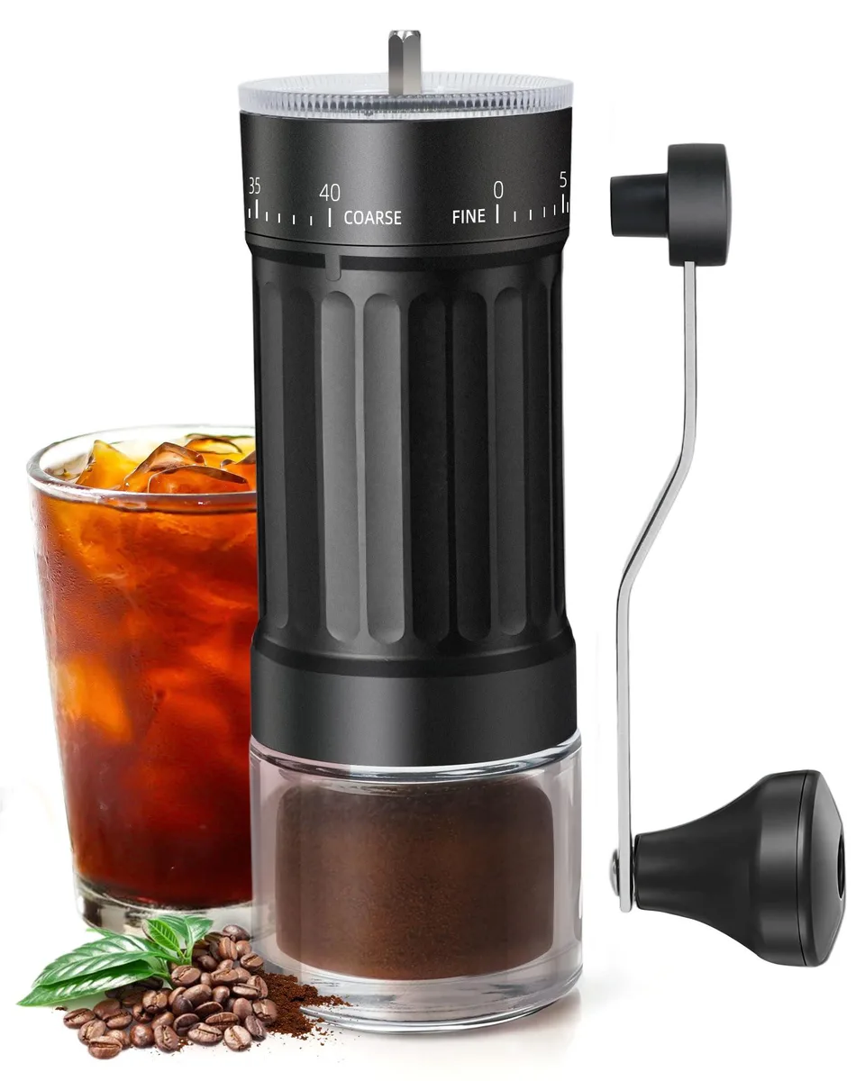  Rsoilch 003-2-coffeegrinder manual coffee grinder, 40 settings, black — product photo