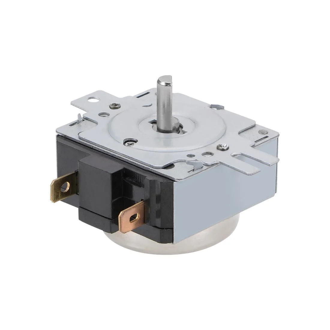 Metal D-shaft timer switch, 90-minute dial, compact rectangular body with two pins