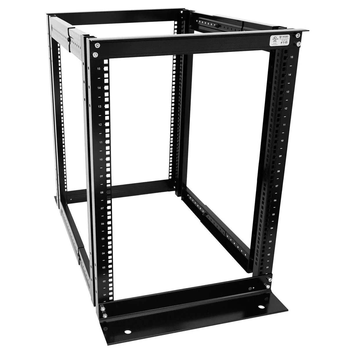 WUQ WUQ 15U 4-Post Open Frame Server Rack 19" Adjustable Depth 22-34 — product photo