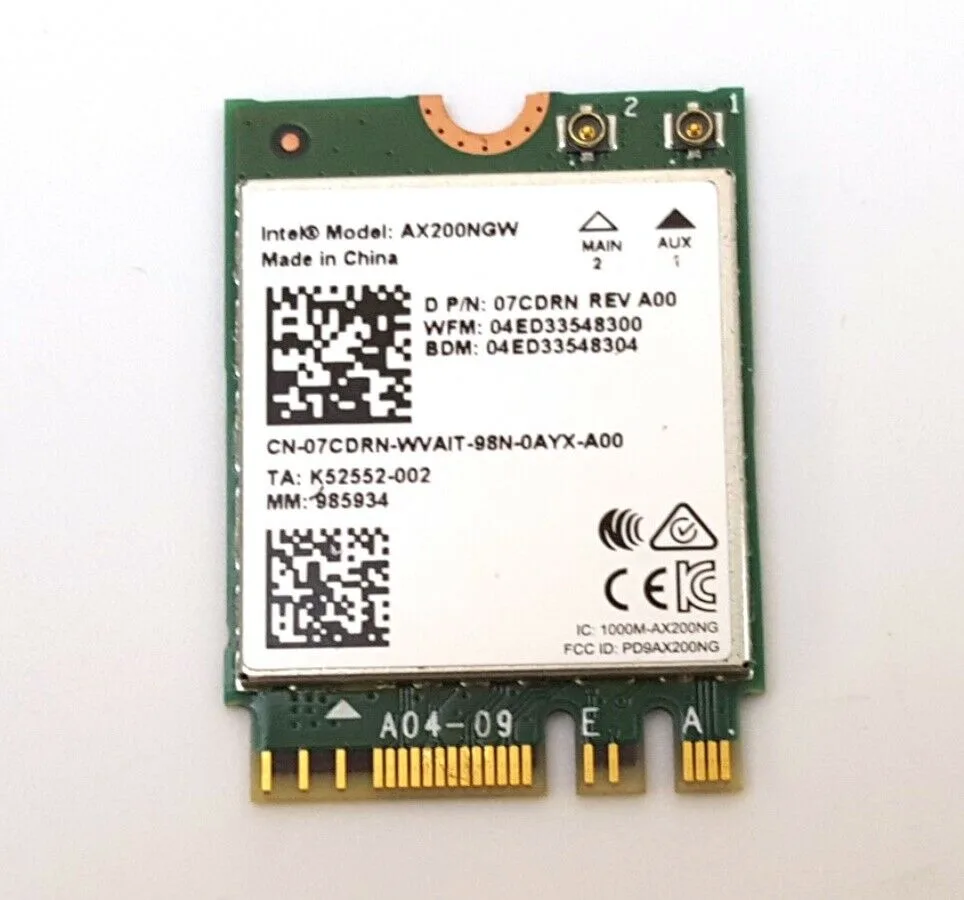 DELL DELL AX200NGW Wi-Fi 6 Bluetooth 5.2 M.2 Adapter — product photo