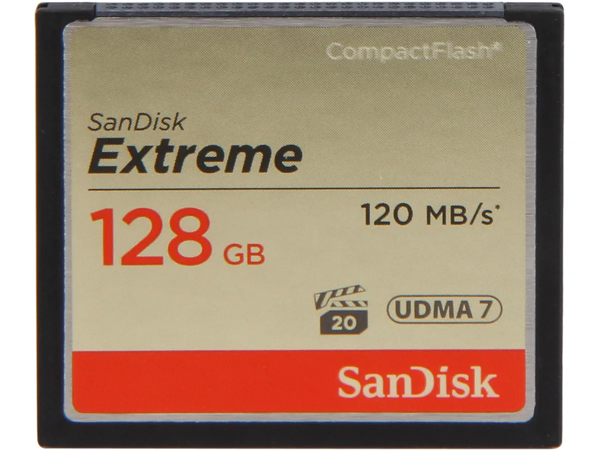 SanDisk SanDisk SDCFXS-128G-A46 128GB Compact Flash memory card — product photo