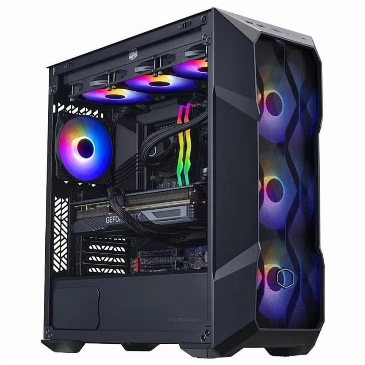 Cooler Master Cooler Master TD5 Pro Gaming PC, Core Ultra 7 265F, 32GB DDR5, 2TB NVMe, RTX 5080 16GB, Liquid Cooled, Black — product photo