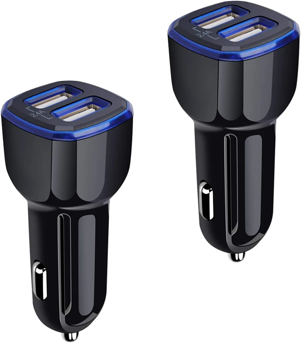 RUOCLRIS RUOCLRIS 2.4A 12W Dual USB Car Charger 2 Pack — product photo