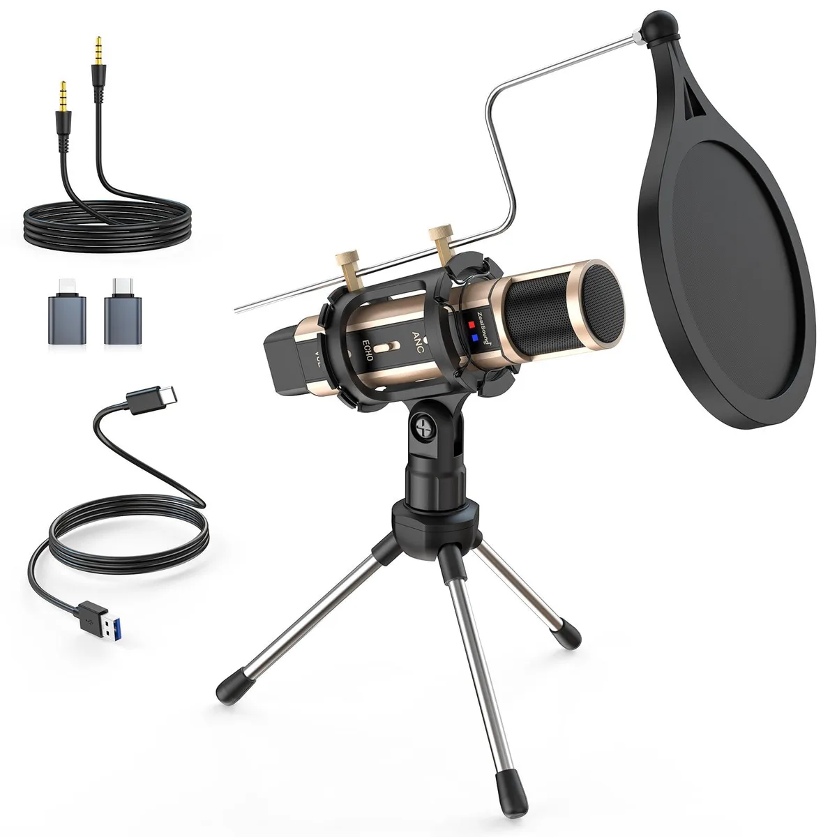  ZealSound K08U Microphone Series Gold — product photo