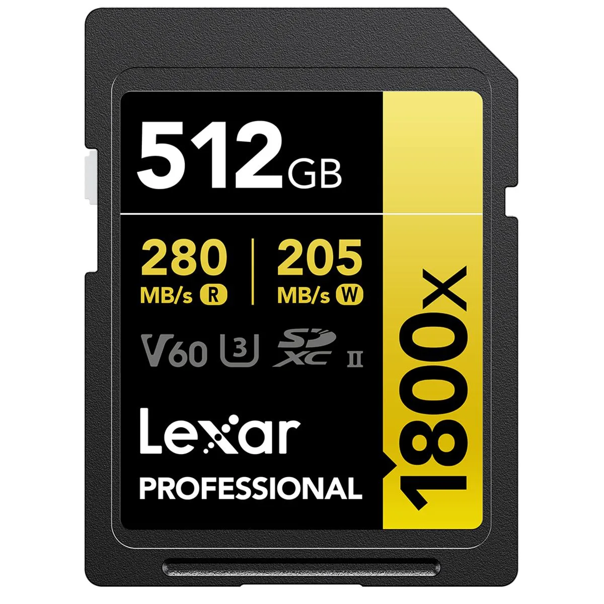 Lexar Lexar GOLD Professional 1800x 512GB UHS-II SDXC memory card — product photo