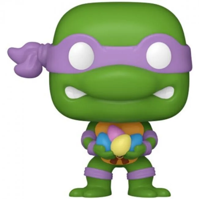 Small vinyl Donatello figure in pastel colours, egg-shaped packaging, 1.5 inches tall