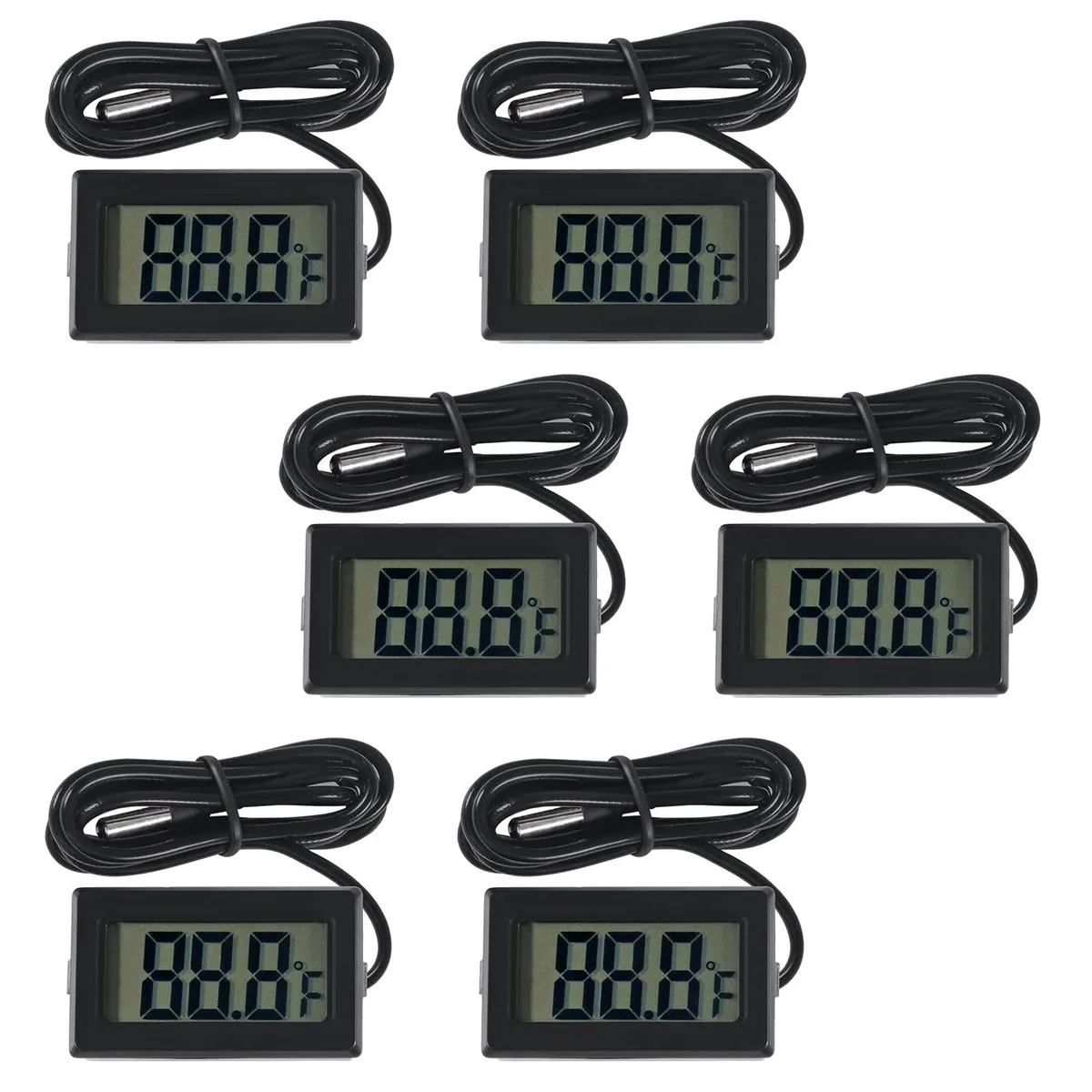KEHIPI KEHIPI TPM-10 6-Pack Digital Thermometer Black — product photo