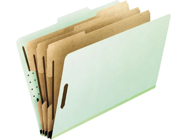 TOPS TOPS 17174 Green Letter Classification File Folder 3 Dividers 8 Fasteners — product photo