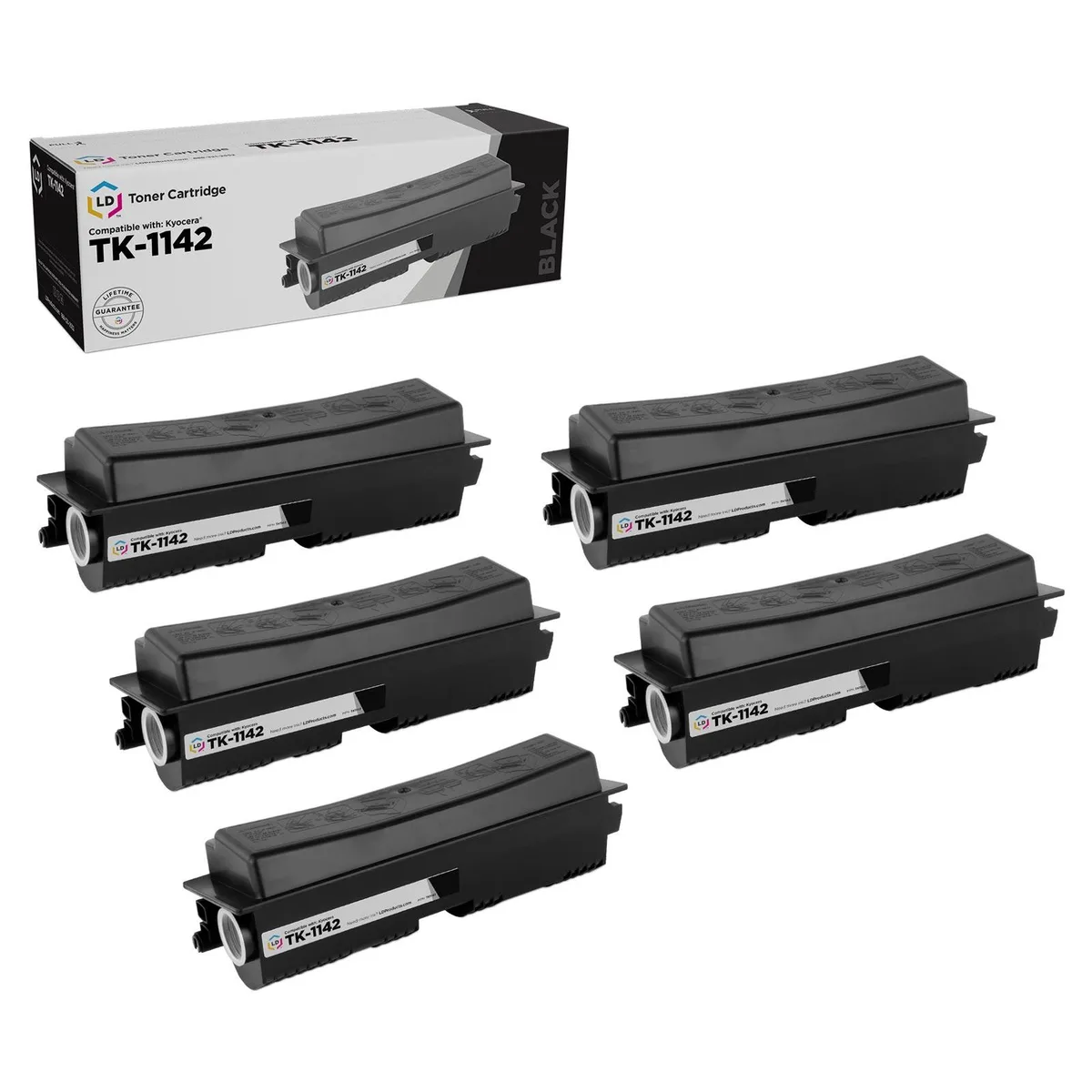 LD Products LD Products TK-1142 Black Toner Cartridge 5-Multipack 7200 pages — product photo