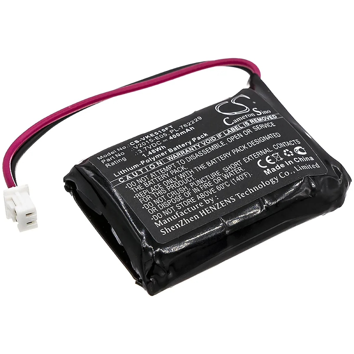 Cameron &amp; Co Cameron &amp; Co DS-CS-VKE515FT 3.7V 400mAh Li-Polymer battery — product photo