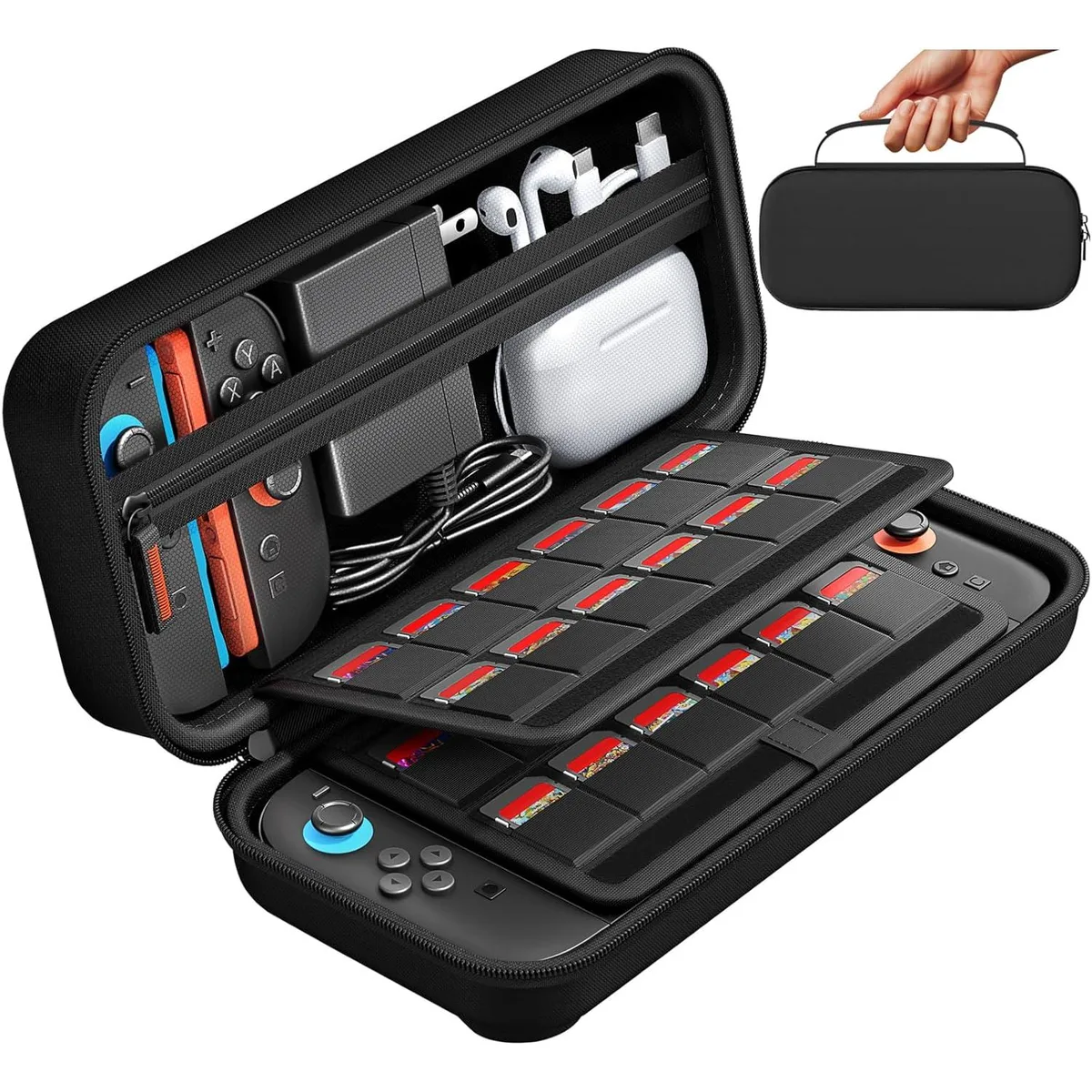 Werleo Werleo Nintendo Switch 2 Carrying Case 24 Cartridge Slots Black — product photo