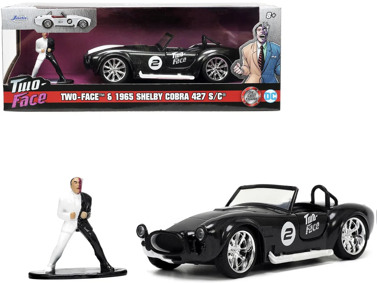 Jada Jada 1965 Shelby Cobra 427 S/C #2 Black Metallic White Harvey Two-Face Batman 1/32 Diecast Hobby Collectible — product photo
