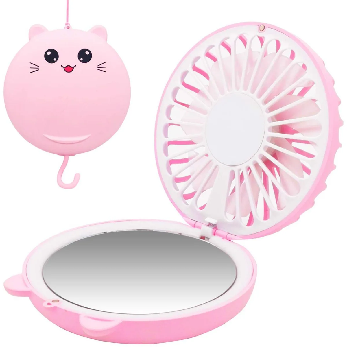 Altatac Altatac LuckyCatFan 3.5 inch Pink Necklace Fan Mirror — product photo