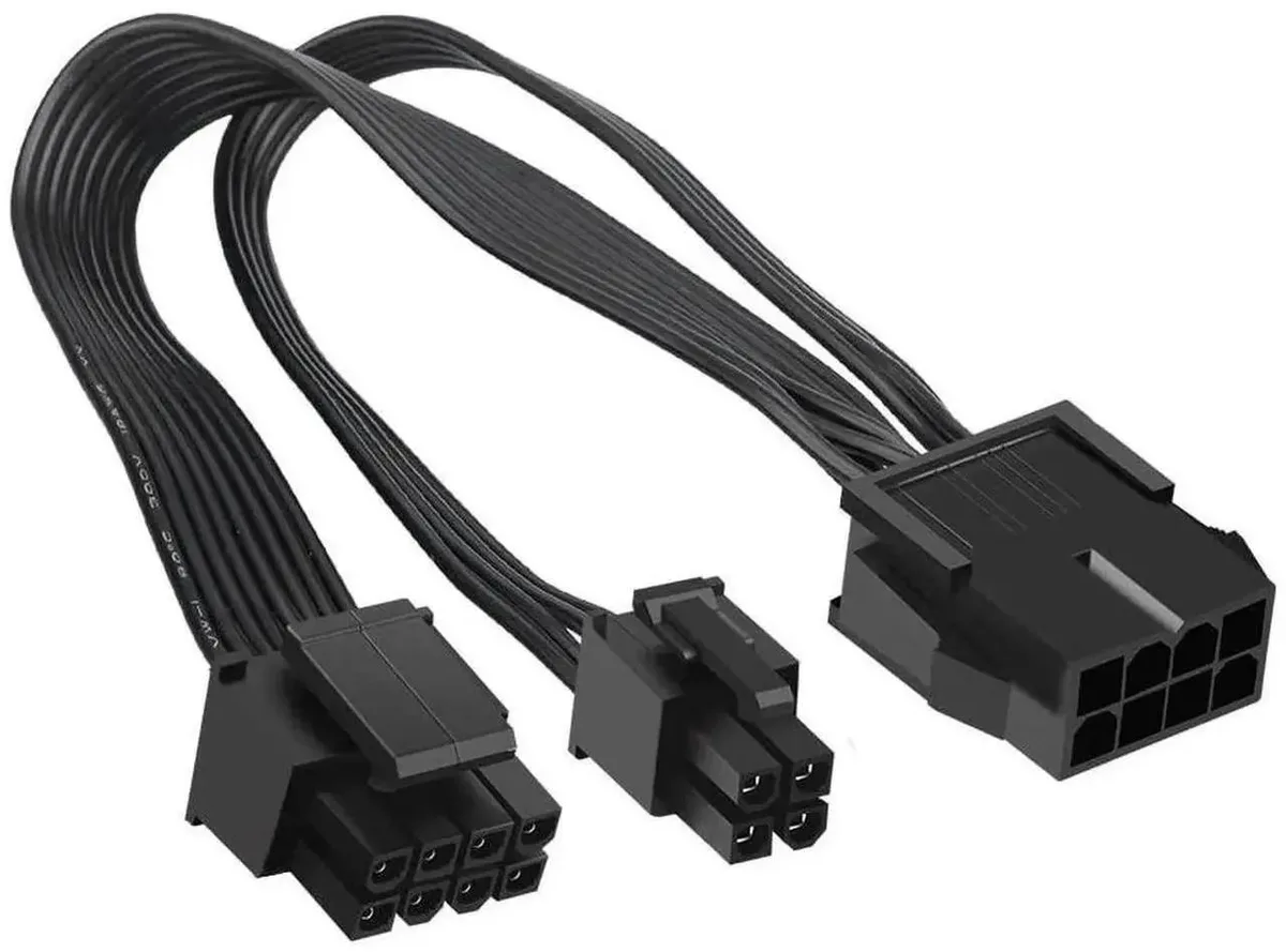 SMUGDESK SMUGDESK EPS12V CPU 8 Pin Female to ATX 8 Pin & 4 Pin Male Power Y-Splitter Cable 10.6 Inch 2 Pack — product photo