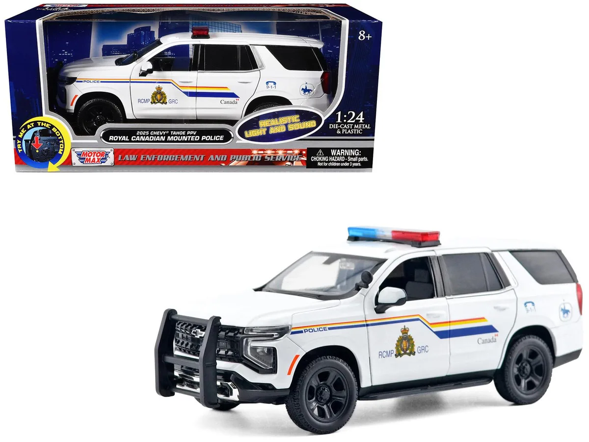 MOTORMAX MOTORMAX 2025 Chevrolet Tahoe PPV RCMP 1/24 Diecast with Lights &amp; Sounds — product photo