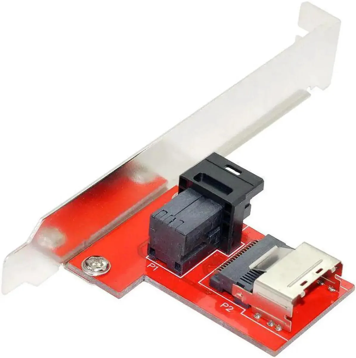 SMUGDESK SMUGDESK PCIe 4.0 Mini SAS SFF-8087 to SAS HD SFF-8643 PCBA Female Adapter with Bracket — product photo