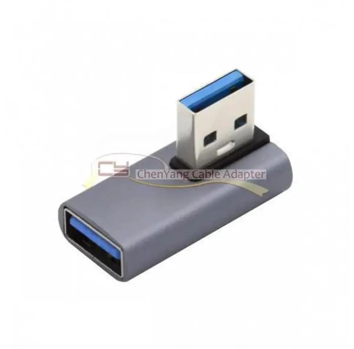 Black right-angle USB-A male to female extension cable with 90-degree angled plug and molded strain relief