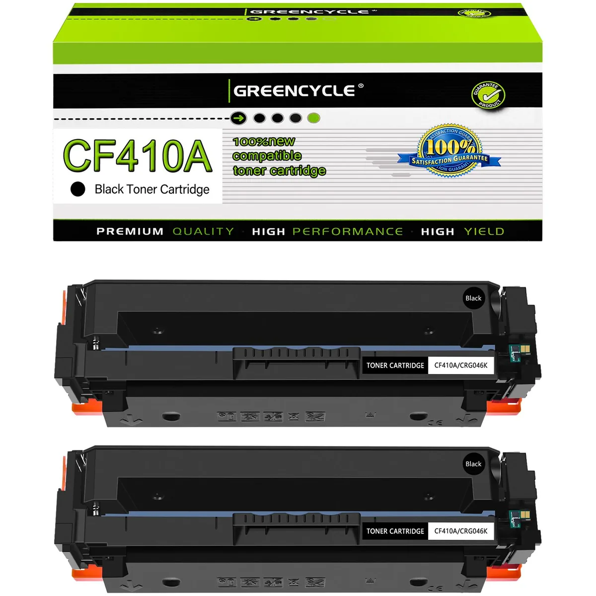 GREENCYCLE GREENCYCLE 410A CF410A Black Toner Cartridge 2 Pack — product photo