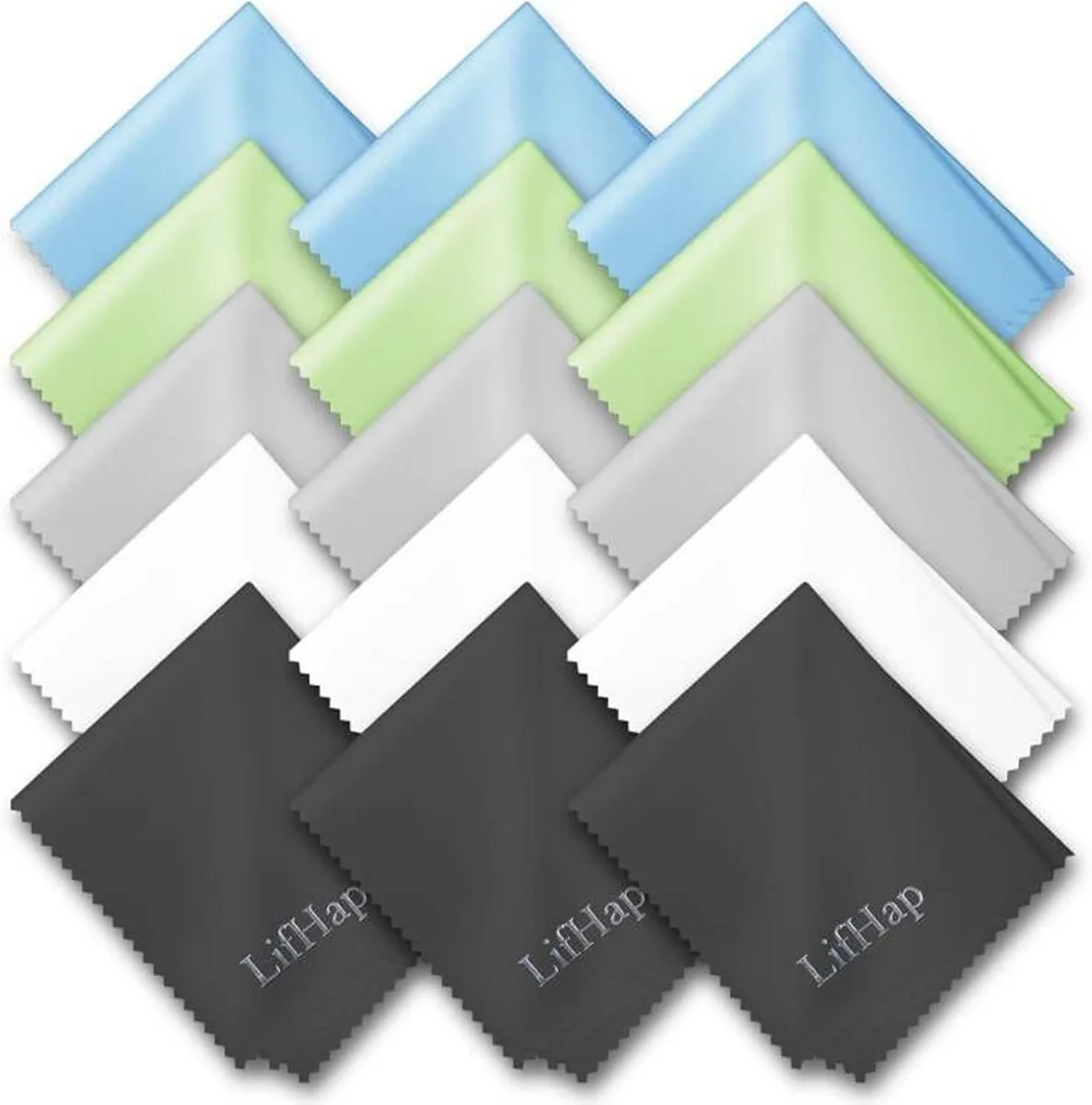 15 Pack Glass Cleaning Cloths, 16 Count Wipes — product photo